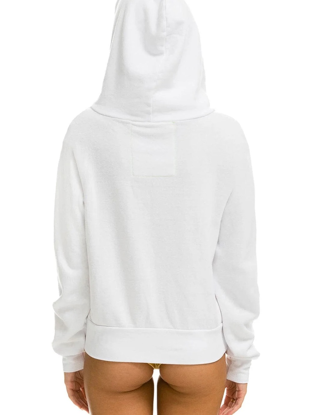 Aviator Nation RAINBOW HEART STITCH ZIP HOODIE W/ POCKETS - WHITE - Picture 2 of 6